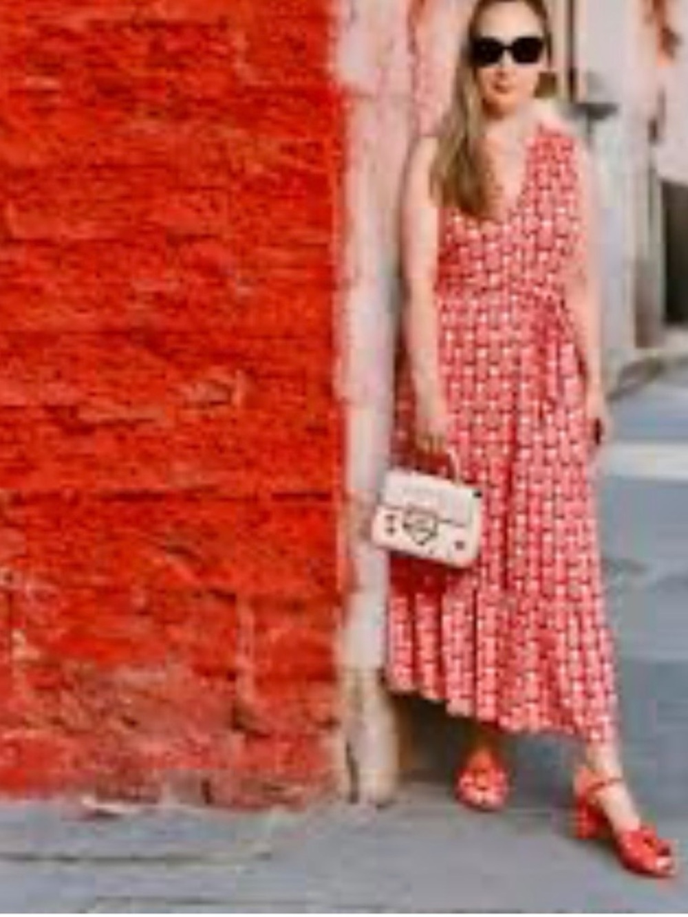 Boden Naomi red white pineapple maxi dress - Picture 6 of 12